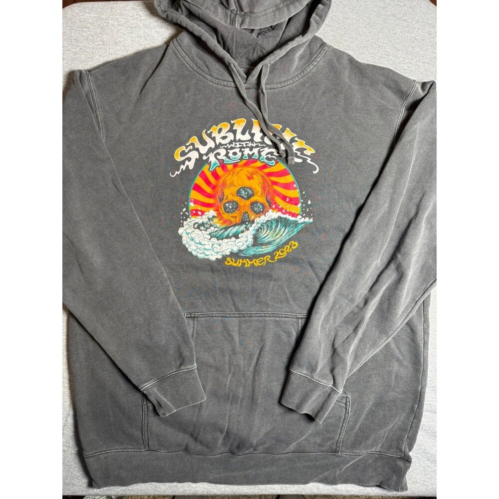 Sublime With Rome 2023 Tour Hoodie Faded Charcoal Graphic Sweatshirt XL